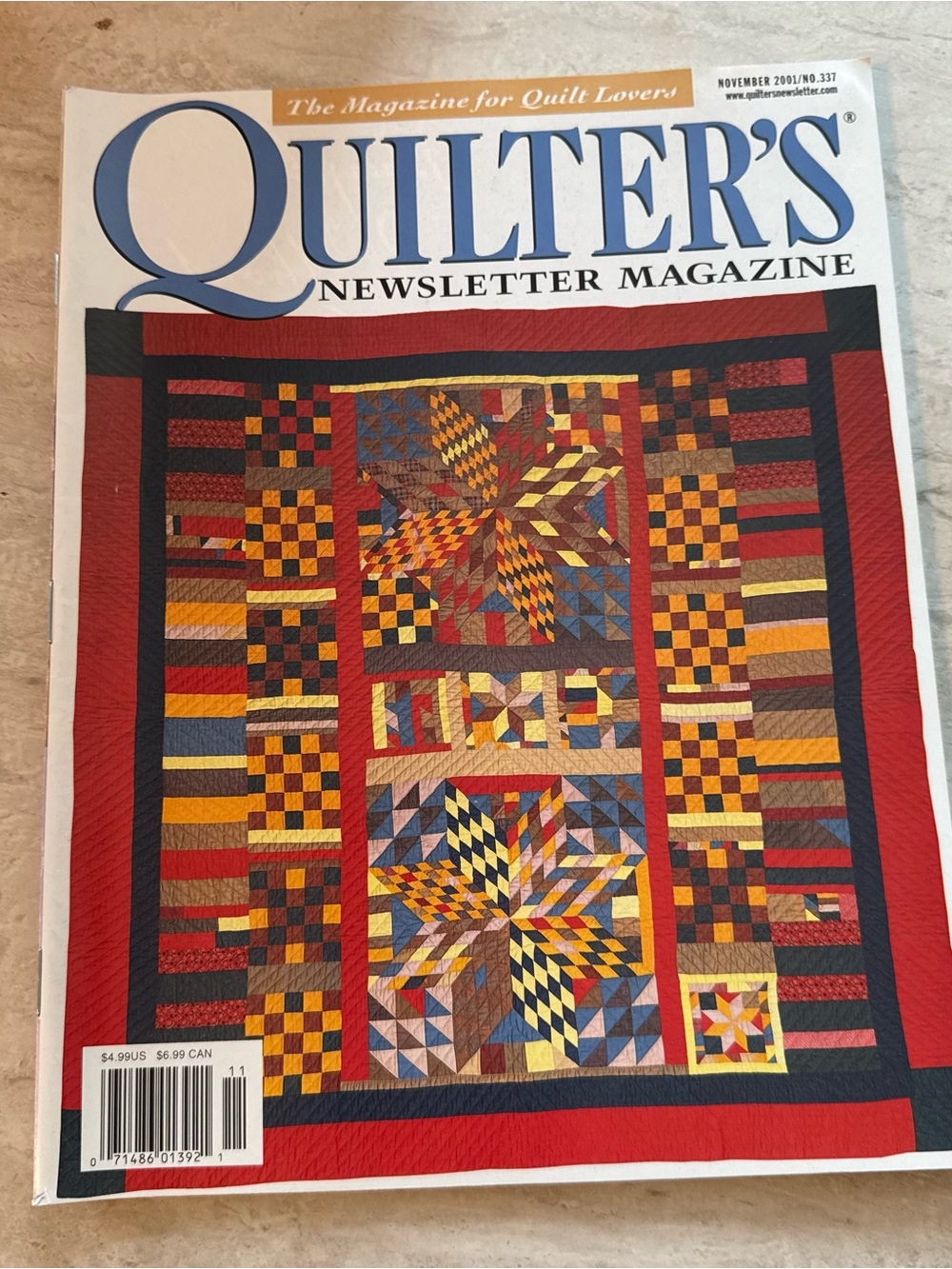 Quilter's Newsletter Magazine Vintage Nov 2001